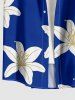Tenue de plage hawaïenne assortie pour couples, motif fleurs - Bleu 