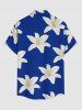 Tenue de plage hawaïenne assortie pour couples, motif fleurs - Bleu 