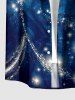 Glitter Milky Way Galaxy Print Hawaii Button Pocket Shirt For Men -  