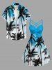 Robe hawaïenne à imprimé dégradé cocotier, froncée, avec croisillons et bretelles croisées - Pers 1X