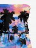 Combinaison hawaïenne à poches Coconut Tree avec imprimé nuages colorés, ceinture et bretelles amovibles - Bleu Ciel 1X