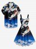 Robe trapèze Hawaï à imprimé Dragon Cloud - Bleu profond M