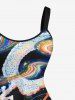 Robe trapèze Hawaï imprimé nuage de dragon - Bleu profond 3X