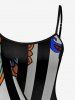 Striped Ethnic Graphic Flower Print Hawaii Dress -  