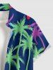 Colorful Coconut Tree Print Hawaii Button Pocket Shirt For Men -  