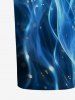 Robe Hawaïenne Ajustée à Imprimé Flammes Bleues Lumineuses - Bleu profond 3X