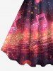 Musical Motes Robe débardeur hawaïenne à imprimé 3D pailleté (bretelles ajustables) - CORAL ROSE 3X