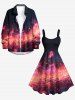 Musical Motes Robe débardeur hawaïenne à imprimé 3D pailleté (bretelles ajustables) - CORAL ROSE 3X