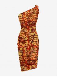 Tropical Leaf Ethnic Print Convertible Hawaii Beach Cover -  