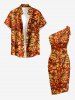 Tropical Leaf Ethnic Print Convertible Hawaii Beach Cover -  