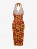 Tropical Leaf Ethnic Print Convertible Hawaii Beach Cover -  