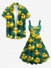 Ducks Water Ripple Print Hawaii Tank Dress(Adjustable Shoulder Strap) -  