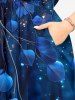 Galaxy Leaf Ombre Print Split Hawaii Midi Dress -  
