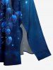 Robe midi Hawaï fendue imprimé dégradé Galaxy Leaf - Bleu profond 3X