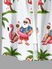 Chemise hawaïenne pour homme avec imprimé cocotier, flamant rose et Père Noël, boutons et poche - Gris Clair S