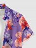 Flowers Tropical Leaf Print Buttons Pocket Hawaii Shirt For Men -  