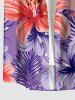 Flowers Tropical Leaf Print Buttons Pocket Hawaii Shirt For Men -  