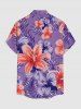 Flowers Tropical Leaf Print Buttons Pocket Hawaii Shirt For Men -  