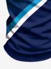 Polo zippé pour homme avec imprimé courbes dégradées Hawaï - Bleu profond 5XL