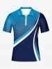 Polo zippé pour homme avec imprimé courbes dégradées Hawaï - Bleu profond 5XL
