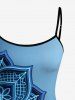Robe hawaïenne à imprimé mandala et fleurs ethniques, dégradé à paillettes - Bleu XS