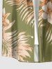 Tenue de plage hawaïenne assortie pour couple à imprimé fleurs et feuilles tropicales - Olive Verte 