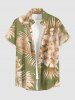 Tenue de plage hawaïenne assortie pour couple à imprimé fleurs et feuilles tropicales - Olive Verte 