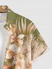 Tenue de plage hawaïenne assortie pour couple à imprimé fleurs et feuilles tropicales - Olive Verte 