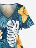 Hibiscus Flowers Tropical Leaf Print Matching Hawaii Beach Outfit For Couples -  