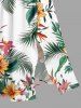 Flowers Tropical Leaf Print Split Hawaii Midi Dress -  