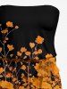 Combinaison Hawaï à poches avec imprimé floral dégradé, ceinture amovible et bretelle - Brun Légère M