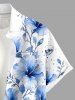 Flowers Skull Bowknot Print Buttons Pocket Hawaii Shirt For Men -  