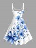 Robe débardeur hawaïenne à imprimé fleurs, crânes et nœuds papillon (bretelles réglables) - Blanc 6X