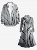 Robe de golf coupe trapèze à imprimé marbré abstrait, poche zippée et surpiqûres contrastées - Gris XS