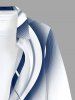 Chemise hawaïenne à boutons pour homme, manches longues, imprimé courbe dégradé - Cadetblue M