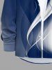 Chemise hawaïenne à boutons pour homme, manches longues, imprimé courbe dégradé - Cadetblue M