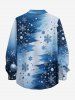 Christmas Snowflake Ball Print Button Long Sleeves Shirt For Men -  