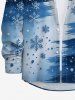 Christmas Snowflake Ball Print Button Long Sleeves Shirt For Men -  