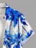 Chemise hawaïenne à boutons et poche pour homme, imprimé cocotier - Bleu S