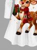 Christmas Elk Light Scarf Gift Box Print Long Sleeve T-shirt -  