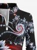 Robe de golf trapèze à poche zippée avec imprimé fleurs en volutes dégradé Hawaii - Bleu-gris 2XL