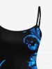 Robe hawaïenne imprimée feuilles et branches Glitter Curve - Noir 2X