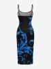 Robe hawaïenne imprimée branches feuillues Glitter Curve - Noir 4X