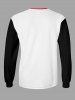 T-shirt homme à manches longues imprimé Père Noël et élan de Noël - Rouge 4XL