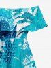 Palm Coconut Tree Print Split Hem Cover Off The Shoulder Hawaii Dress -  