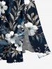 Flowers Leaf Print Split Hawaii Midi Dress -  