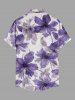 Flowers Watercolor Print Buttons Pocket Hawaii Shirt For Men -  