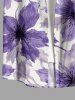 Flowers Watercolor Print Buttons Pocket Hawaii Shirt For Men -  
