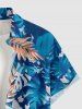 Tropical Leaf Flowers Print Buttons Pocket Hawaii Shirt For Men -  