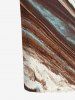 Robe ajustée imprimée à motif marbré texturé - marron foncé 3X